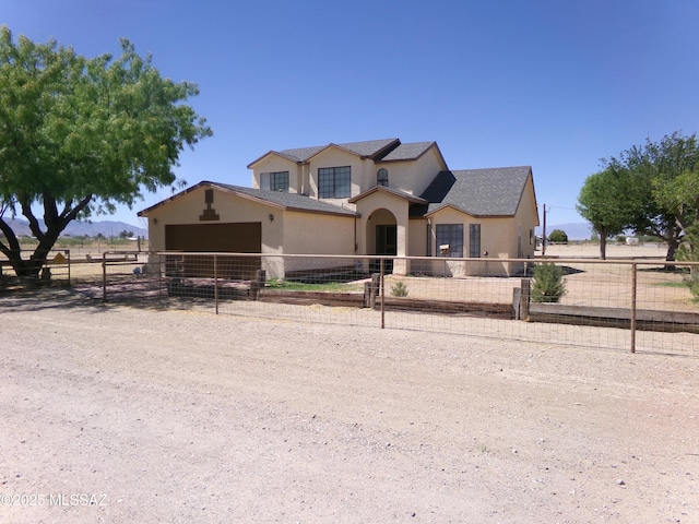 2474 W Victoria Ln, Willcox, AZ 85643 - view of front of house with stucco siding, a garage, and fence