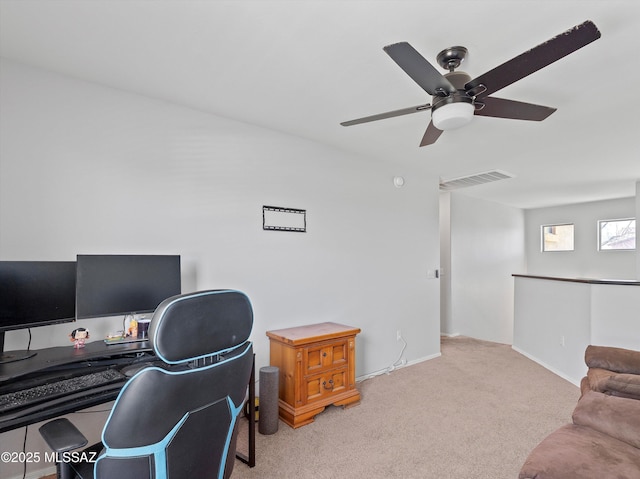 4801 E Canary Grass Dr, Tucson, AZ 85756 - carpeted office featuring ceiling fan and baseboards