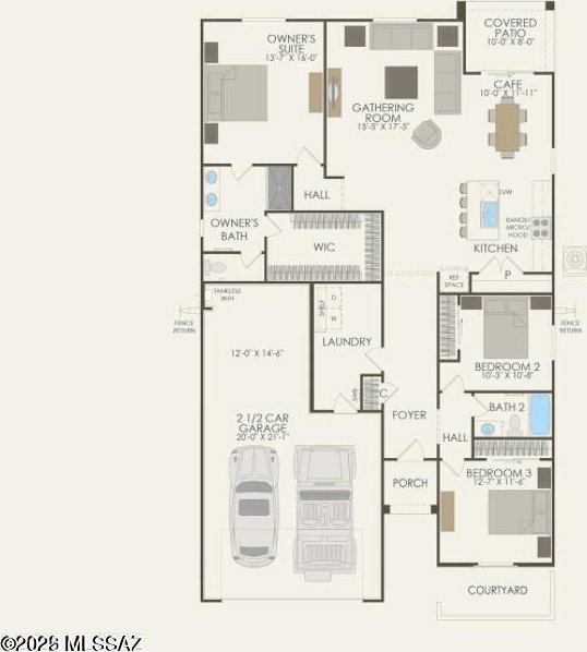12622 N Wildrose Dr, Marana, AZ 85653 - property floor plan