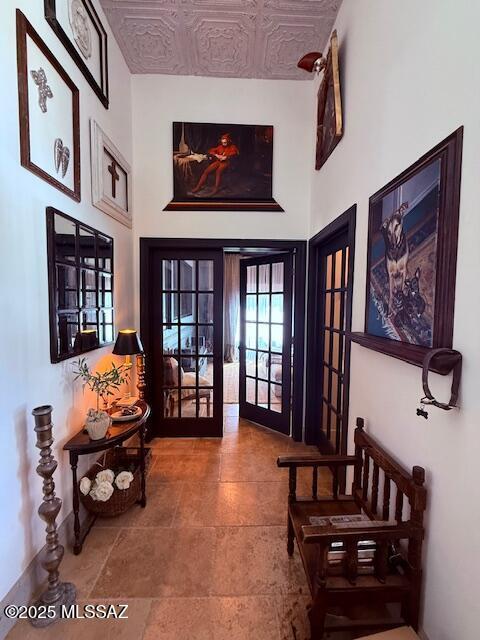 7774 E Cleary Way, Tucson, AZ 85715 - entrance foyer with french doors and an ornate ceiling