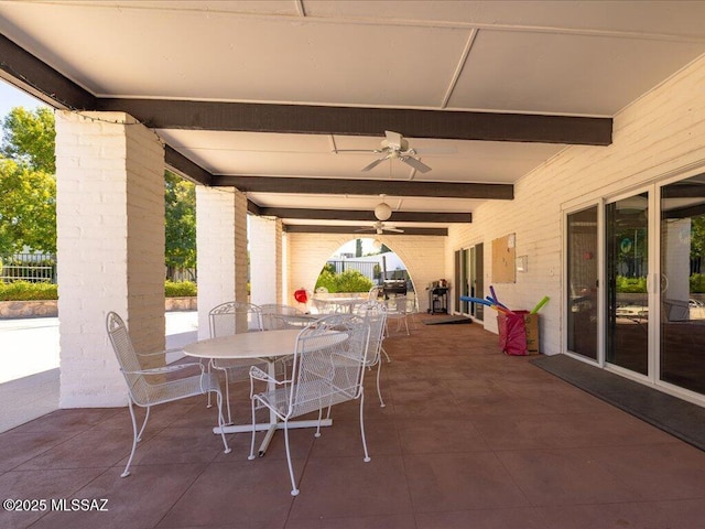 641 W Las Lomitas Rd, Tucson, AZ 85704 - view of patio featuring a ceiling fan and outdoor dining area