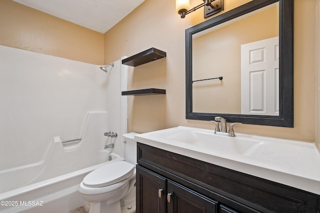 2002 E Pinon Dr, Tucson, AZ 85706 - bathroom with toilet, vanity, and shower / tub combination