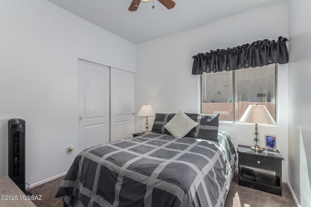 5608 Shady Grove, Tucson, AZ 85742 - carpeted bedroom featuring a closet, baseboards, and ceiling fan