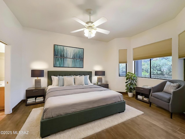 13401 N Rancho Vistoso Blvd Unit 190, Oro Valley, AZ 85755 - bedroom with wood finished floors and ceiling fan
