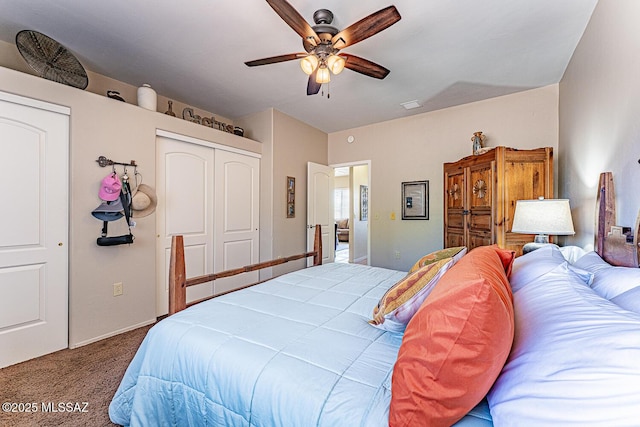 1012 W Via Del Placio, Green Valley, AZ 85614 - bedroom featuring carpet and ceiling fan
