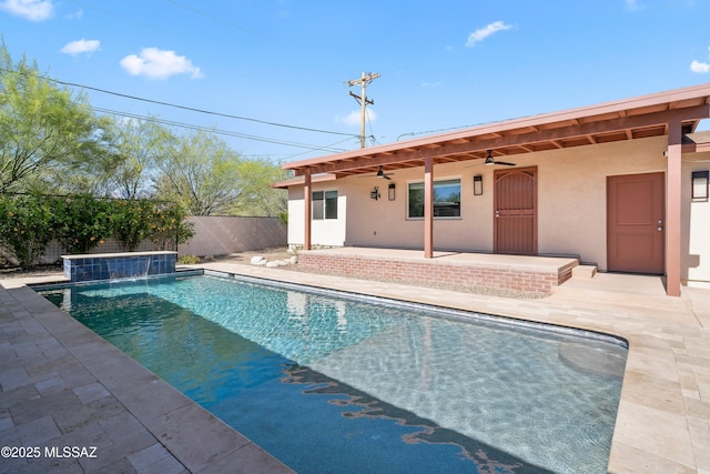 2302 N Norton Ave, Tucson, AZ 85719 - view of pool with a ceiling fan, a patio, and a fenced backyard