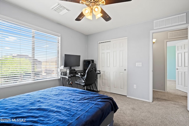 139 W Cheevers St, Vail, AZ 85641 - bedroom with carpet, a closet, baseboards, and a ceiling fan