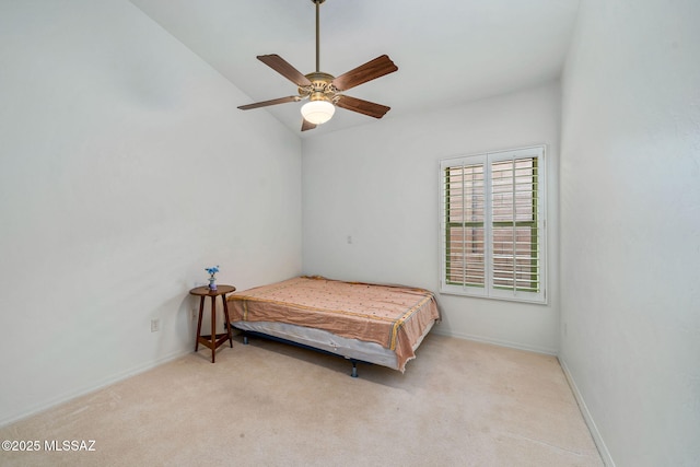 1048 E Rodda River Pl, Tucson, AZ 85718 - carpeted bedroom with vaulted ceiling and ceiling fan
