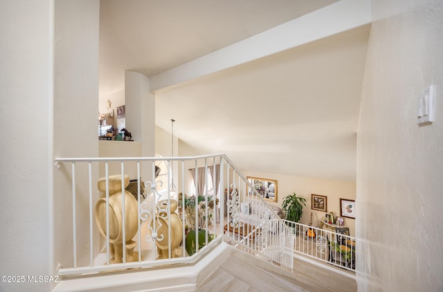 8944 N Hartman Ln, Tucson, AZ 85742 - hall with an upstairs landing and lofted ceiling