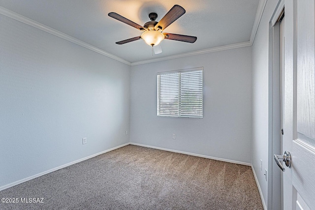 1173 W Calle Vista De Suenos, Sahuarita, AZ 85629 - carpeted empty room featuring ceiling fan, crown molding, and baseboards