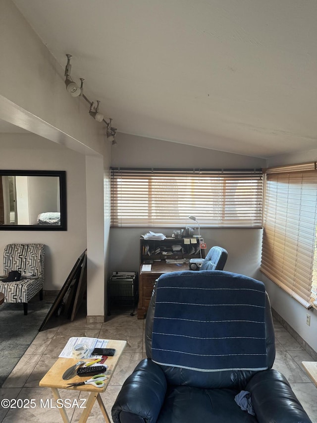 1002 S Kolb Rd Unit 2, Tucson, AZ 85710 - living room with healthy amount of natural light and lofted ceiling
