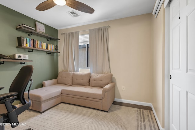 10583 E Forest Falls Ct, Tucson, AZ 85747 - home office featuring ceiling fan and baseboards