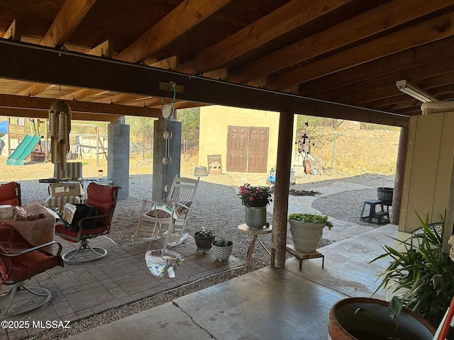 628 Via Cocospera, Rio Rico, AZ 85648 - view of patio featuring a playground
