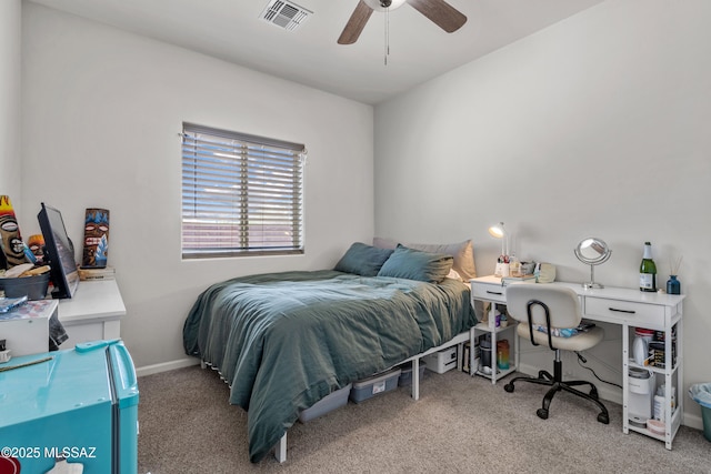 1941 E Greenlee Rd, Tucson, AZ 85719 - bedroom with carpet flooring, baseboards, and ceiling fan