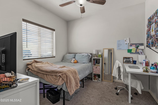 1941 E Greenlee Rd, Tucson, AZ 85719 - carpeted bedroom with ceiling fan and an office area