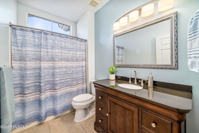 1861 E Crown Ridge Way, Oro Valley, AZ 85755 - full bath featuring vanity, toilet, tile patterned floors, and a shower with curtain