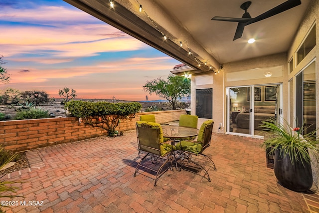 1861 E Crown Ridge Way, Oro Valley, AZ 85755 - view of patio / terrace with ceiling fan and outdoor dining space