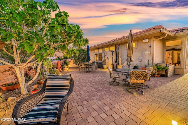 1861 E Crown Ridge Way, Oro Valley, AZ 85755 - fenced backyard featuring outdoor dining area and a patio