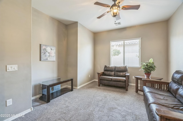 3022 S Open Range Way, Tucson, AZ 85713 - carpeted living area with ceiling fan and baseboards