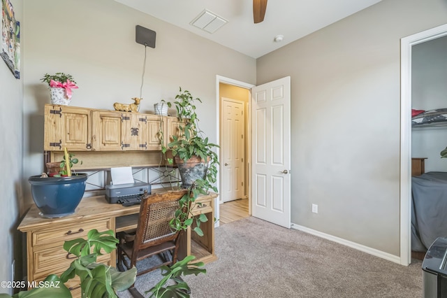 3022 S Open Range Way, Tucson, AZ 85713 - office featuring light colored carpet, a ceiling fan, and baseboards