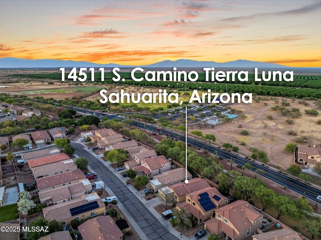 14511 S Camino Tierra Luna, Sahuarita, AZ 85629 - aerial view of residential area featuring a mountain backdrop