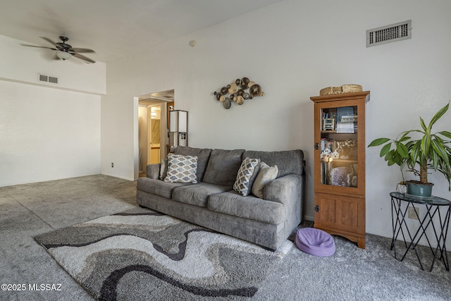 7913 E Colette Cir Unit 44, Tucson, AZ 85710 - living area featuring carpet and ceiling fan