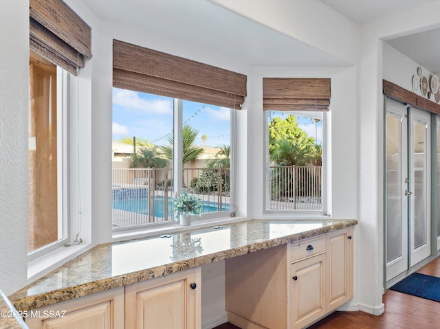 9880 E Cisco Ct, Tucson, AZ 85748 - kitchen with plenty of natural light, light stone counters, and wood finished floors