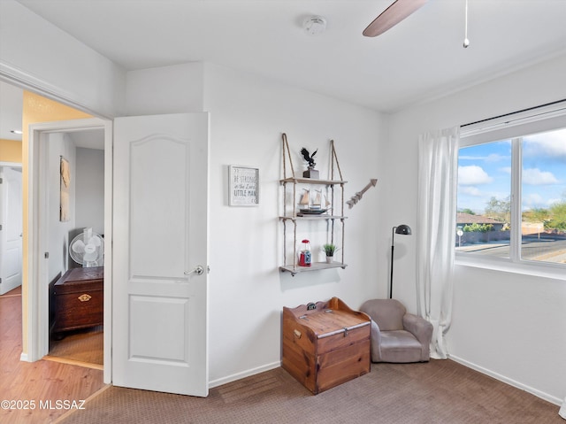 9880 E Cisco Ct, Tucson, AZ 85748 - living area with baseboards, a ceiling fan, and carpet