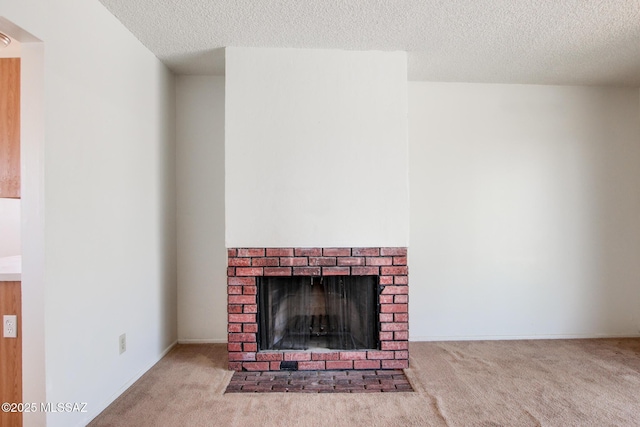 9552 E Irene St, Tucson, AZ 85730 - detailed view of carpet flooring, a textured ceiling, and a fireplace