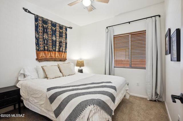 9225 S Summer Breeze Ln, Tucson, AZ 85756 - bedroom featuring carpet, baseboards, and a ceiling fan