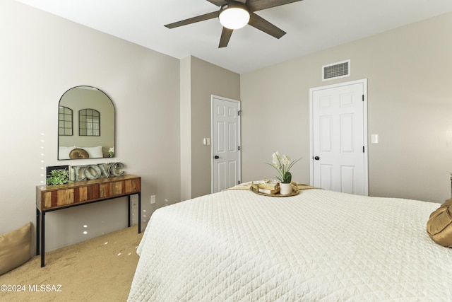 5500 N Valley View Rd Unit 211, Tucson, AZ 85718 - bedroom with light colored carpet and a ceiling fan