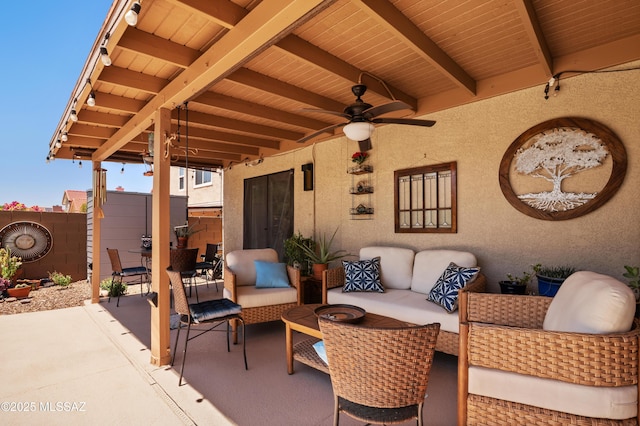 9000 N Twain St, Tucson, AZ 85742 - view of patio / terrace with ceiling fan and outdoor lounge area