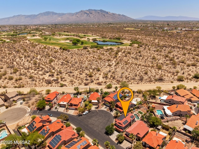 9000 N Twain St, Tucson, AZ 85742 - aerial view of residential area featuring a water and mountain view and a golf club