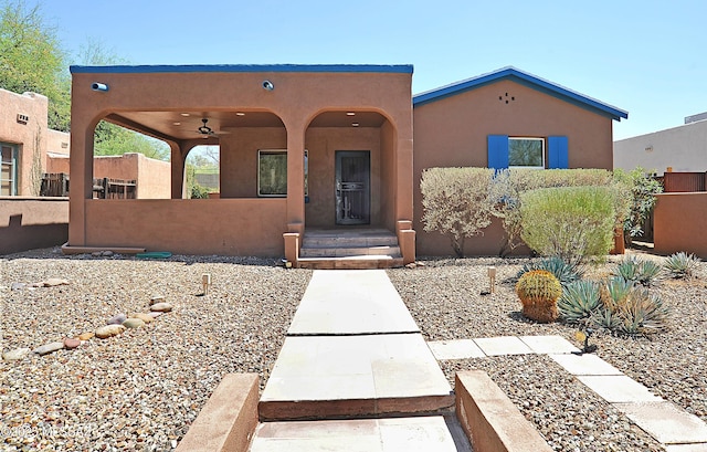 2422 E Drachman St, Tucson, AZ 85719 - southwest-style home with stucco siding and a ceiling fan