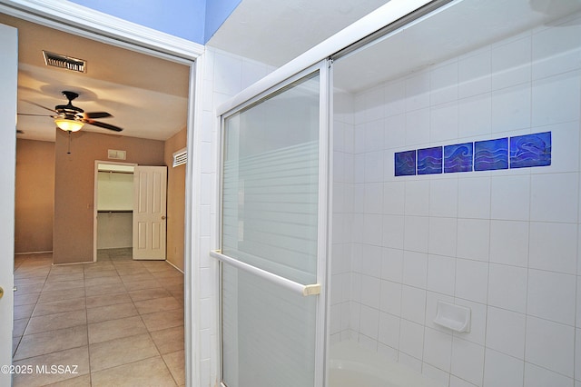 2422 E Drachman St, Tucson, AZ 85719 - full bath featuring tile patterned flooring and a ceiling fan