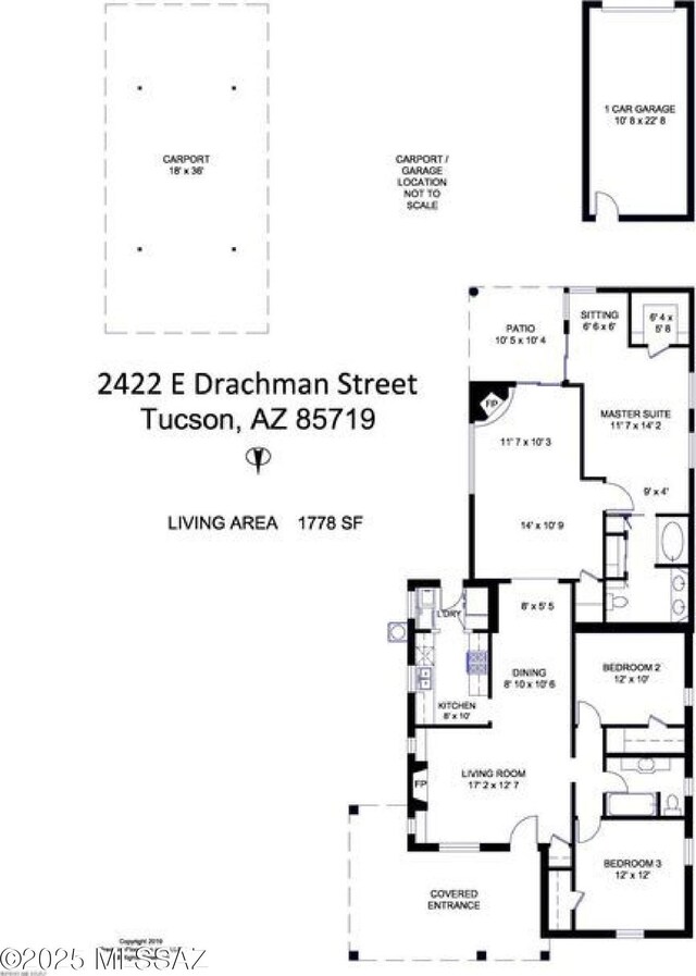 2422 E Drachman St, Tucson, AZ 85719 - room layout