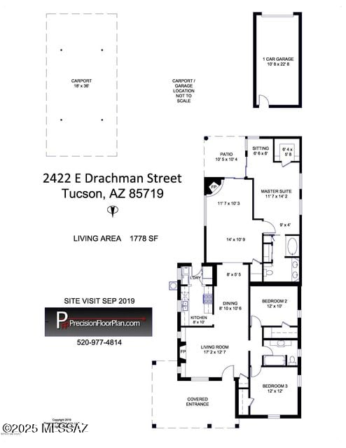 2422 E Drachman St, Tucson, AZ 85719 - home floor plan