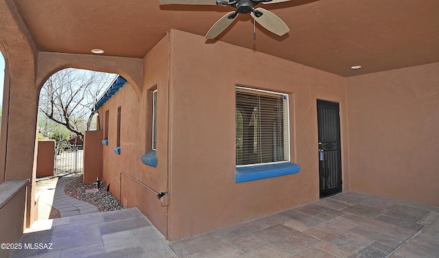 2422 E Drachman St, Tucson, AZ 85719 - view of patio / terrace with a ceiling fan