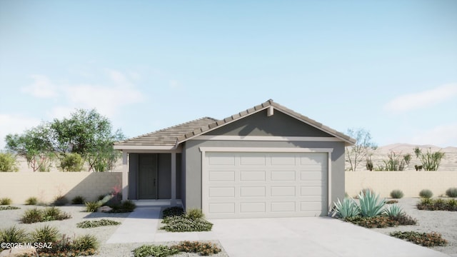 5953 E Jayden Ln, Tucson, AZ 85756 - view of front of property featuring concrete driveway, an attached garage, and stucco siding