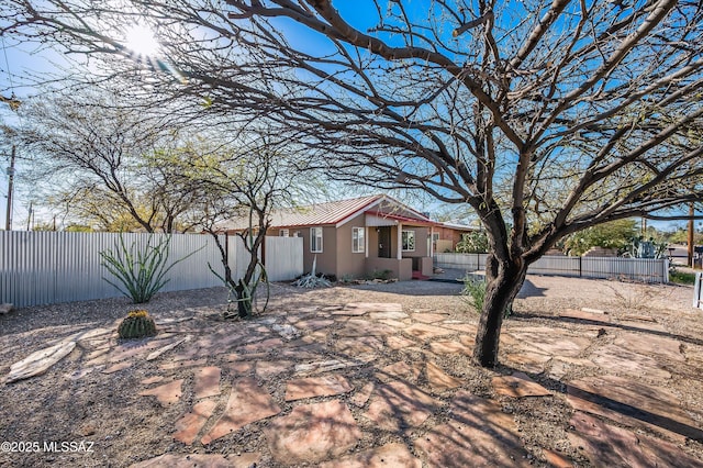 966 N Richey Blvd, Tucson, AZ 85716 - view of front of property with a fenced backyard and metal roof