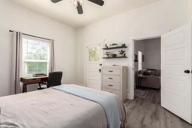 118 N Hoff Ave, Tucson, AZ 85705 - bedroom with wood finished floors and a ceiling fan