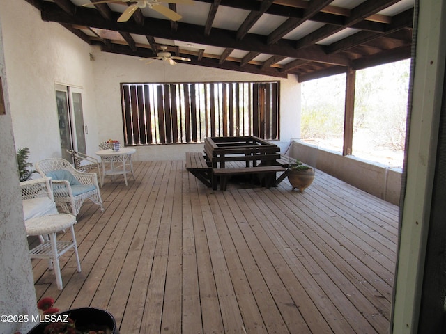 11985 N Cayce Ln, Casa Grande, AZ 85194 - wooden deck featuring a ceiling fan