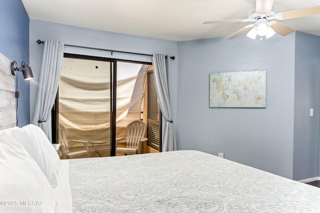 7612 E Callisto Cir Unit 60, Tucson, AZ 85715 - bedroom with a ceiling fan and access to outside