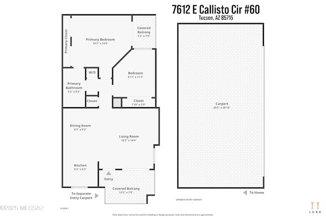 7612 E Callisto Cir Unit 60, Tucson, AZ 85715 - floor plan / room layout