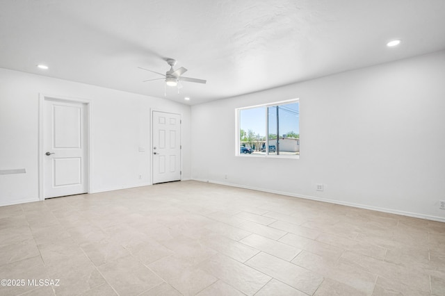 4167 E Los Robles St, Tucson, AZ 85712 - empty room with ceiling fan, recessed lighting, and baseboards