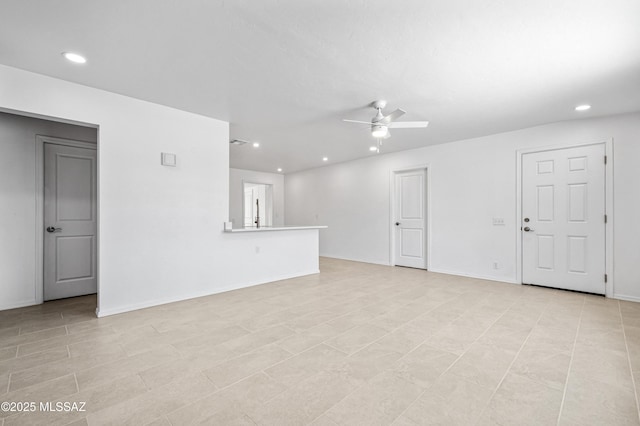 4167 E Los Robles St, Tucson, AZ 85712 - empty room featuring a ceiling fan, recessed lighting, and baseboards