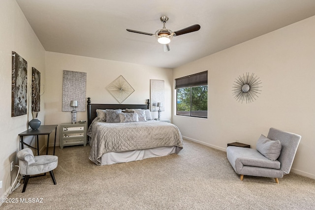 1920 W Canada Hills Dr, Oro Valley, AZ 85737 - bedroom with carpet, baseboards, and a ceiling fan