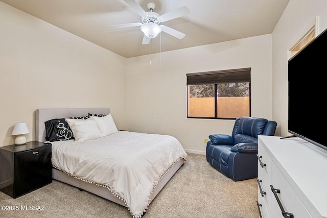 1920 W Canada Hills Dr, Oro Valley, AZ 85737 - bedroom with light carpet, baseboards, and a ceiling fan