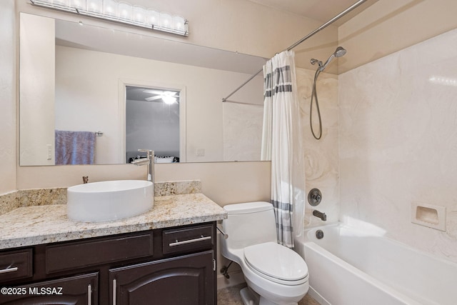 1920 W Canada Hills Dr, Oro Valley, AZ 85737 - bathroom with shower / tub combo, vanity, and toilet