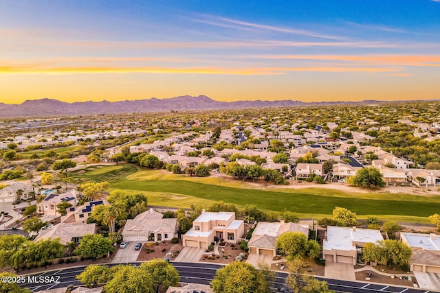 1920 W Canada Hills Dr, Oro Valley, AZ 85737 - aerial view of residential area featuring a mountain backdrop and a golf course